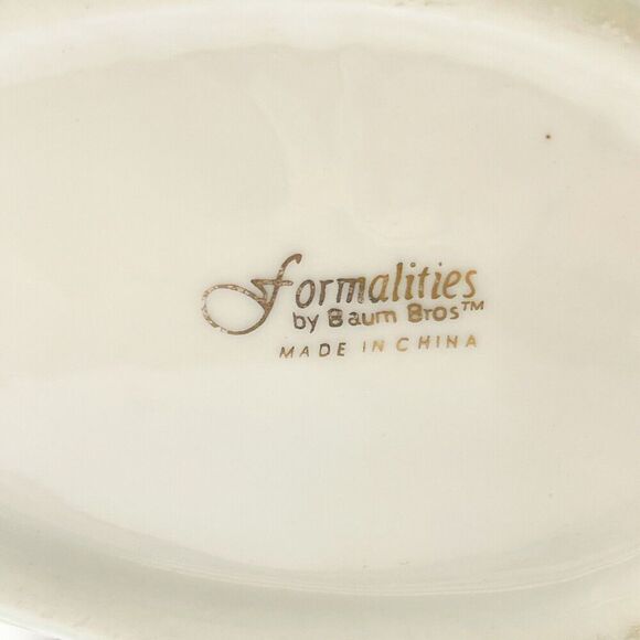 Formalities by Baum Bros Pink Rose White Basket Vase Small Porcelain Glass - Picture 2 of 16